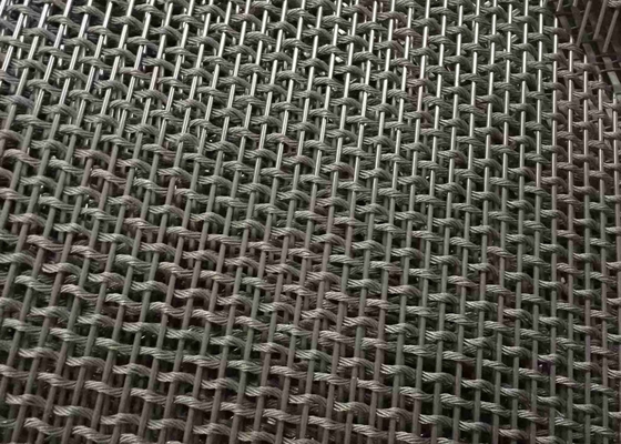 Berkerut Fasad Cladding Dekoratif Woven Metal Mesh Hitam