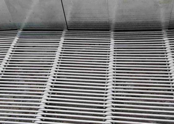 Panjang 10m-50m Flat Wire Mesh Conveyor Belt Open Area 67.5%-86% Diameter 0.9mm-2.35mm