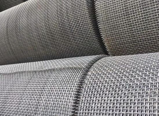 SS304 SS201 Stainless Steel Crimped Wire Mesh Untuk Layar Bergetar Di Industri Pertambangan