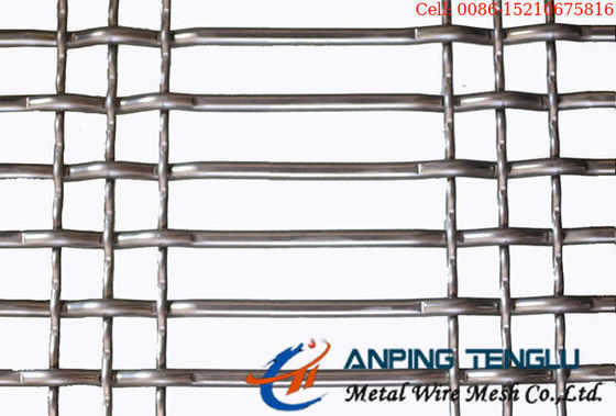 4mm SS306 Stainless Steel Crimped Wire Mesh Perak Cerah
