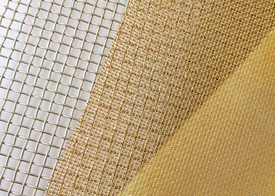 0.10 Sampai 0.19mm H65 Brass Woven Wire Mesh Tenunan Polos