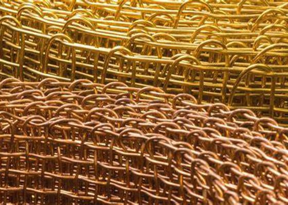 Tembaga ASTM Metal Woven Wire Mesh Dengan Tepi Tepi Tepi Tepi Tepi Yang Dilingkarkan