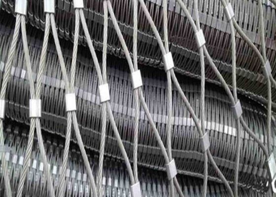 0.2m Sampai 3.0m Dekoratif Metal Mesh, X Type Stainless Steel Wire Rope Mesh