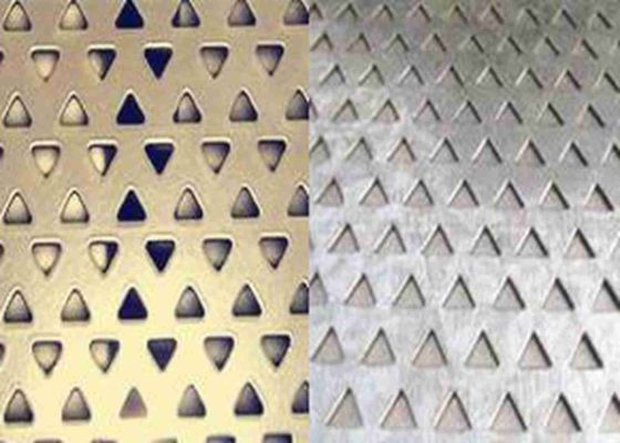 Lubang Segitiga 3mm Sampai 10mm Mesh Logam Berlubang Untuk Pengurangan Kebisingan