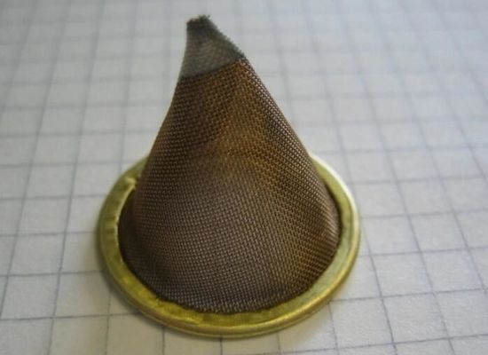 Brass Conical Strainer SS304 Wire Mesh Filters Dengan Bawah Tajam Datar